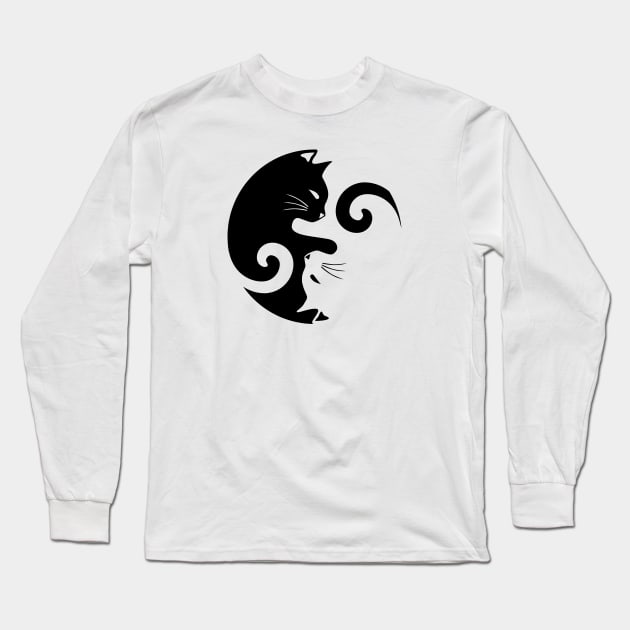 Ying Yang Cats Long Sleeve T-Shirt by MellowGroove